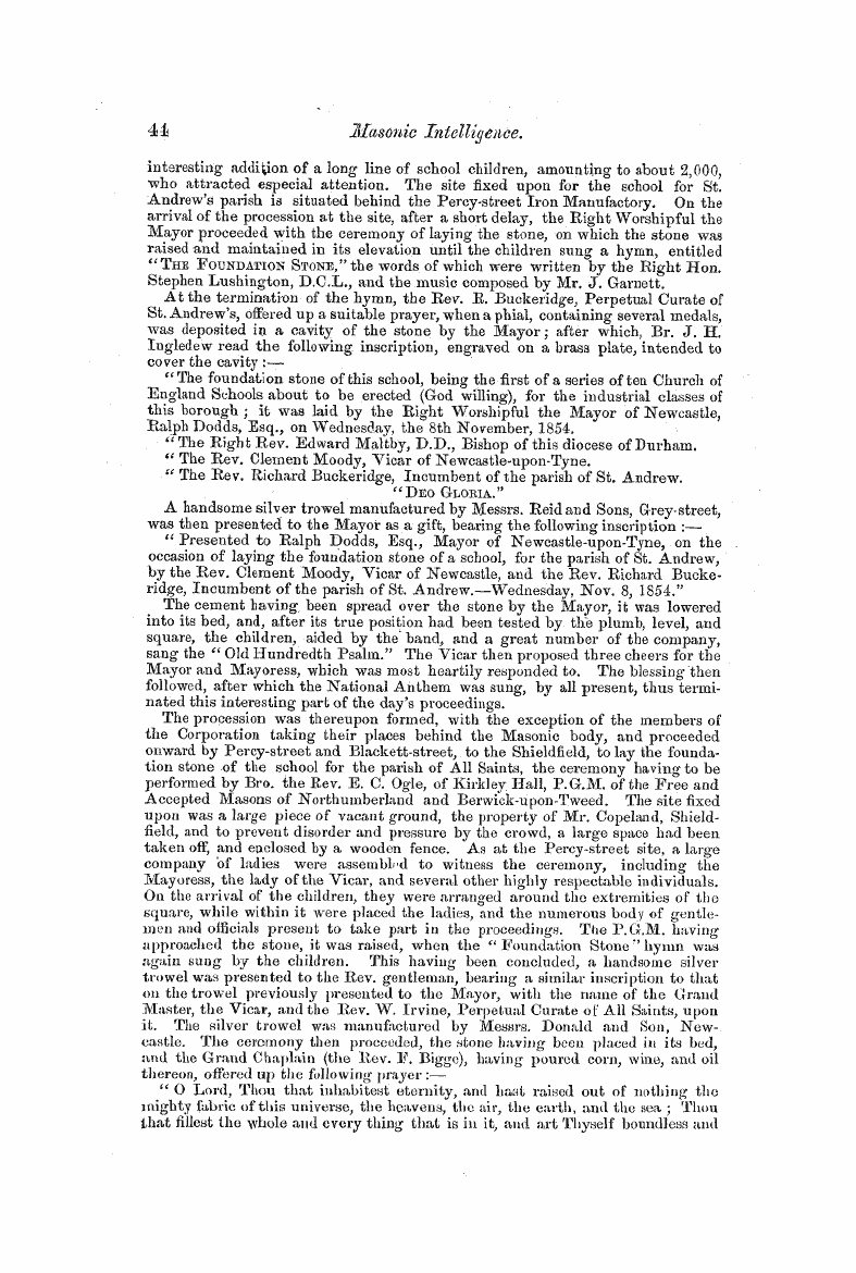 The Freemasons' Monthly Magazine: 1855-01-01 - Untitled Article