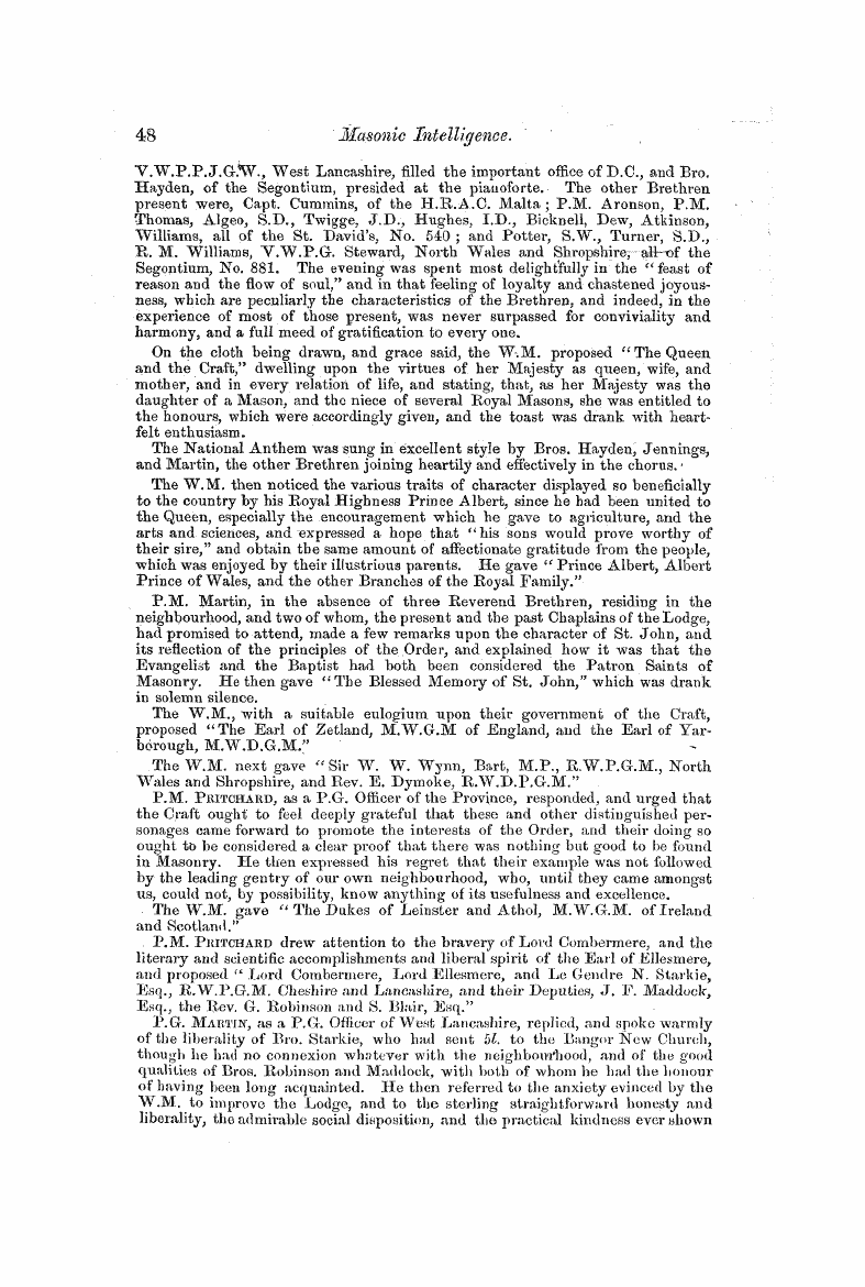 The Freemasons' Monthly Magazine: 1855-01-01: 48