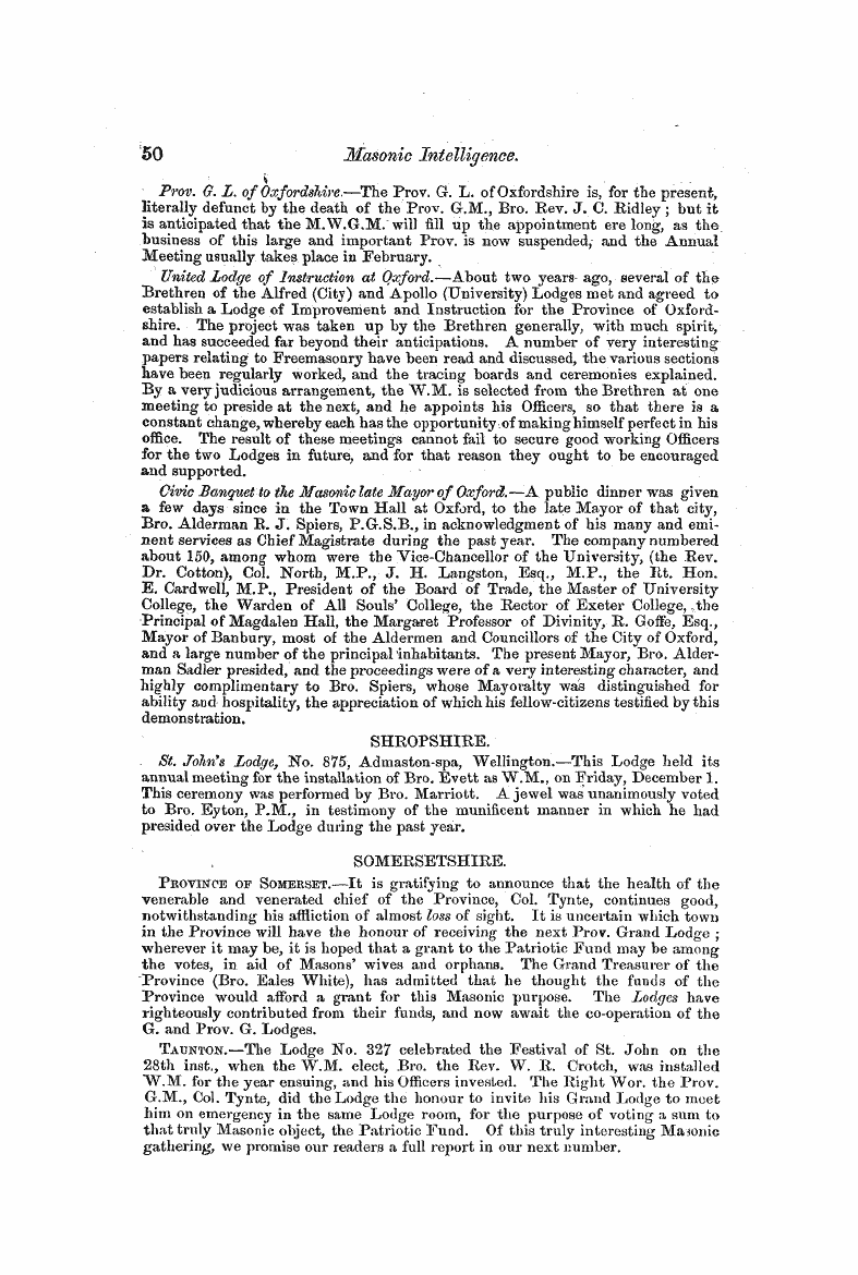The Freemasons' Monthly Magazine: 1855-01-01: 50