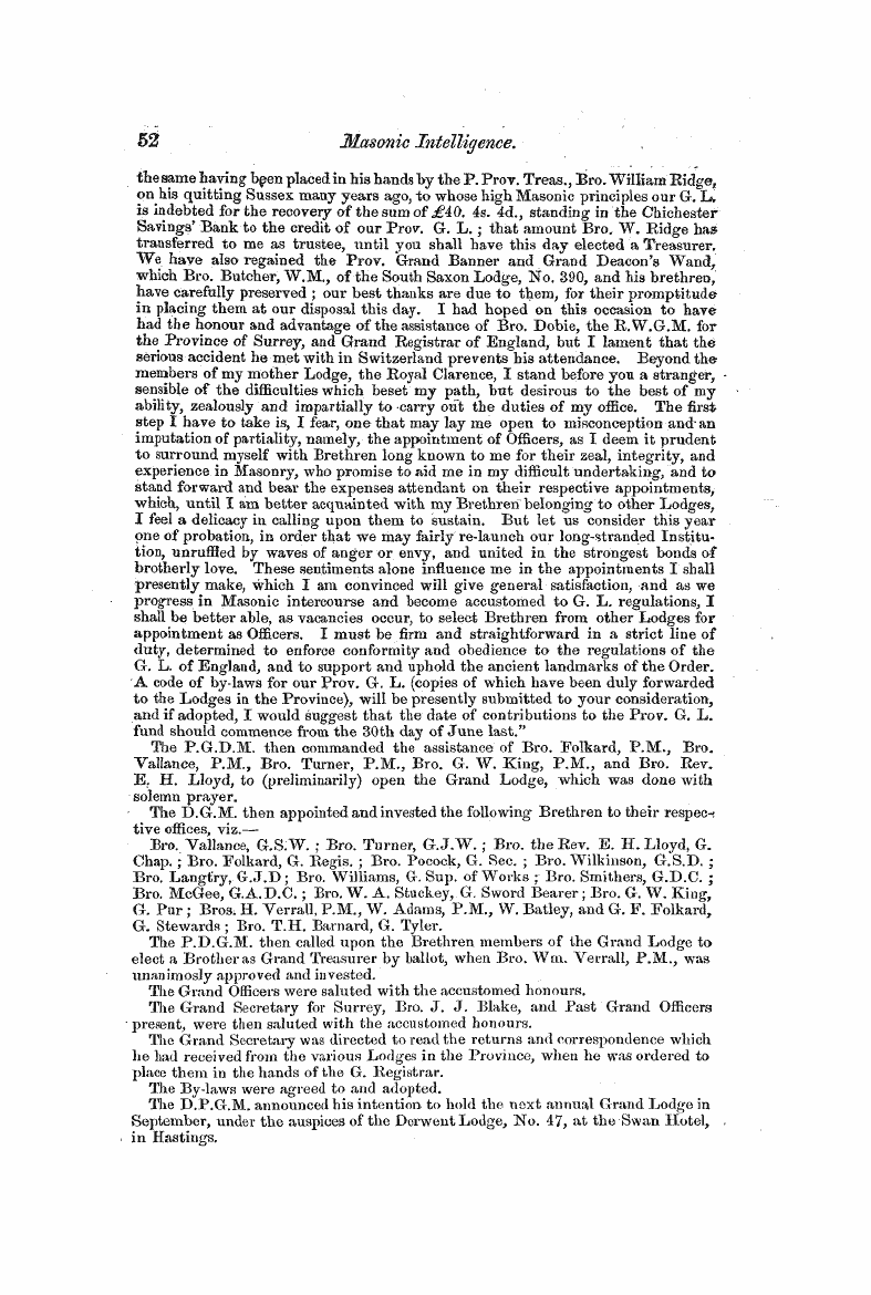 The Freemasons' Monthly Magazine: 1855-01-01: 52