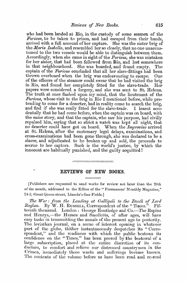 The Freemasons' Monthly Magazine: 1855-10-01 - Untitled Article