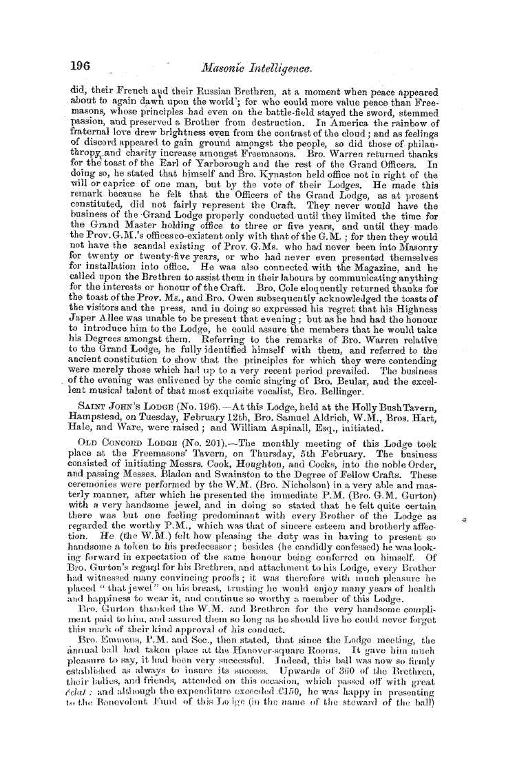 The Freemasons' Monthly Magazine: 1856-03-01 - Untitled Article