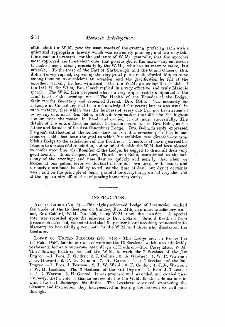 The Freemasons' Monthly Magazine: 1856-03-01 - Untitled Article