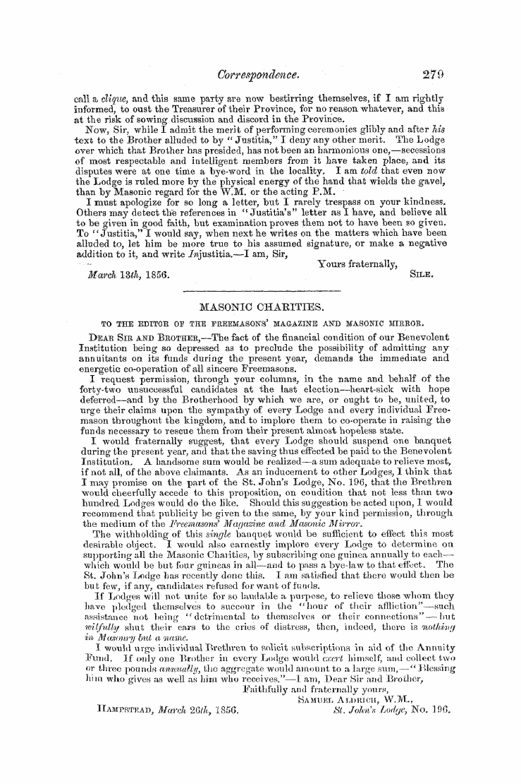 The Freemasons' Monthly Magazine: 1856-04-01 - Untitled Article