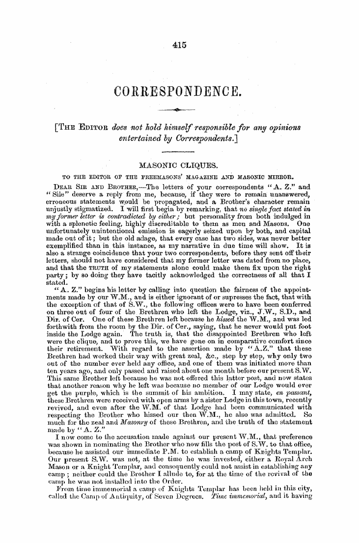 The Freemasons' Monthly Magazine: 1856-06-01: 29