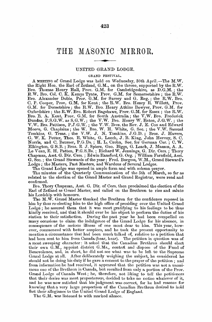 The Freemasons' Monthly Magazine: 1856-06-01 - Untitled Article