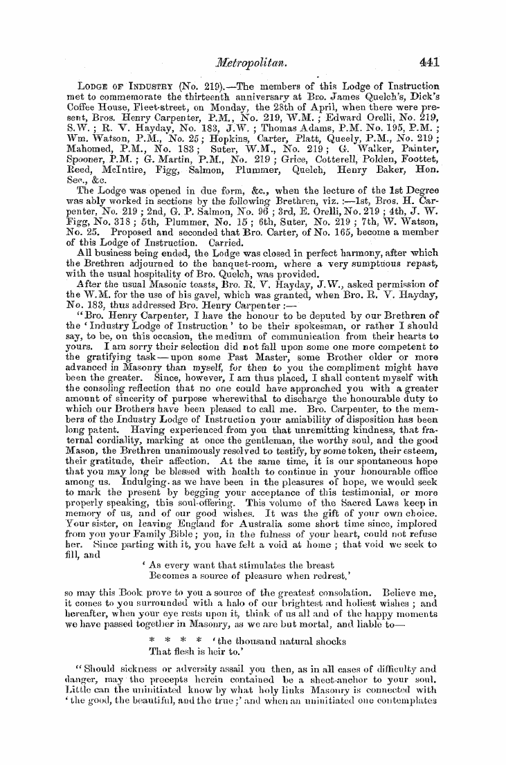 The Freemasons' Monthly Magazine: 1856-06-01 - Instruction.