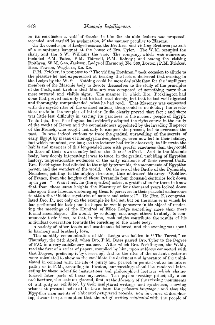 The Freemasons' Monthly Magazine: 1856-06-01 - Untitled Article