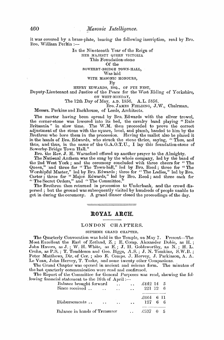 The Freemasons' Monthly Magazine: 1856-06-01 - Royal Arch.