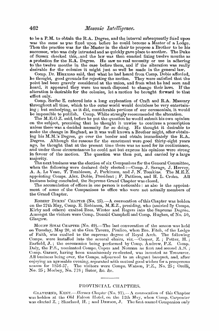 The Freemasons' Monthly Magazine: 1856-06-01 - Royal Arch.