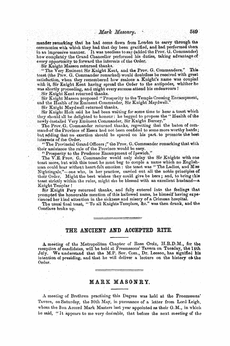 The Freemasons' Monthly Magazine: 1857-07-01 - The Ancient And Accepted Rite.