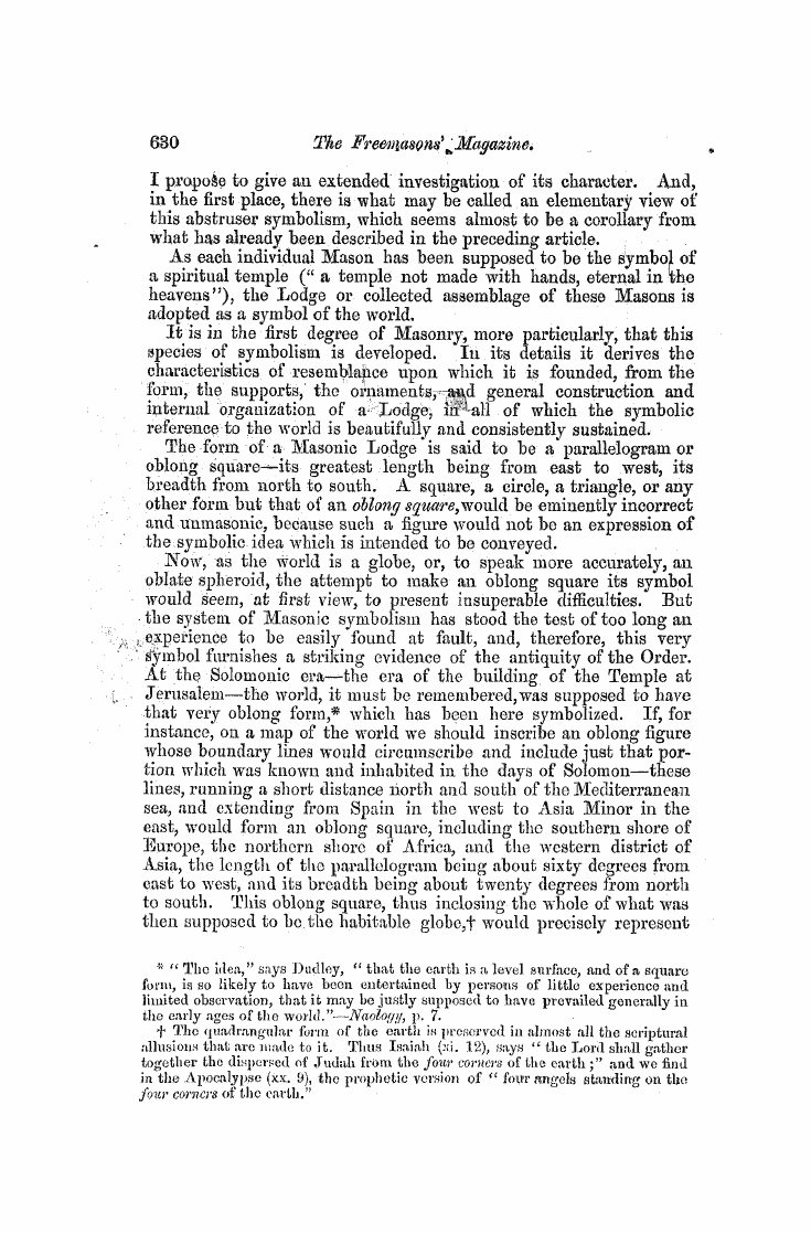 The Freemasons' Monthly Magazine: 1858-04-01 - The Lodge As A Symbol Op The Woeld