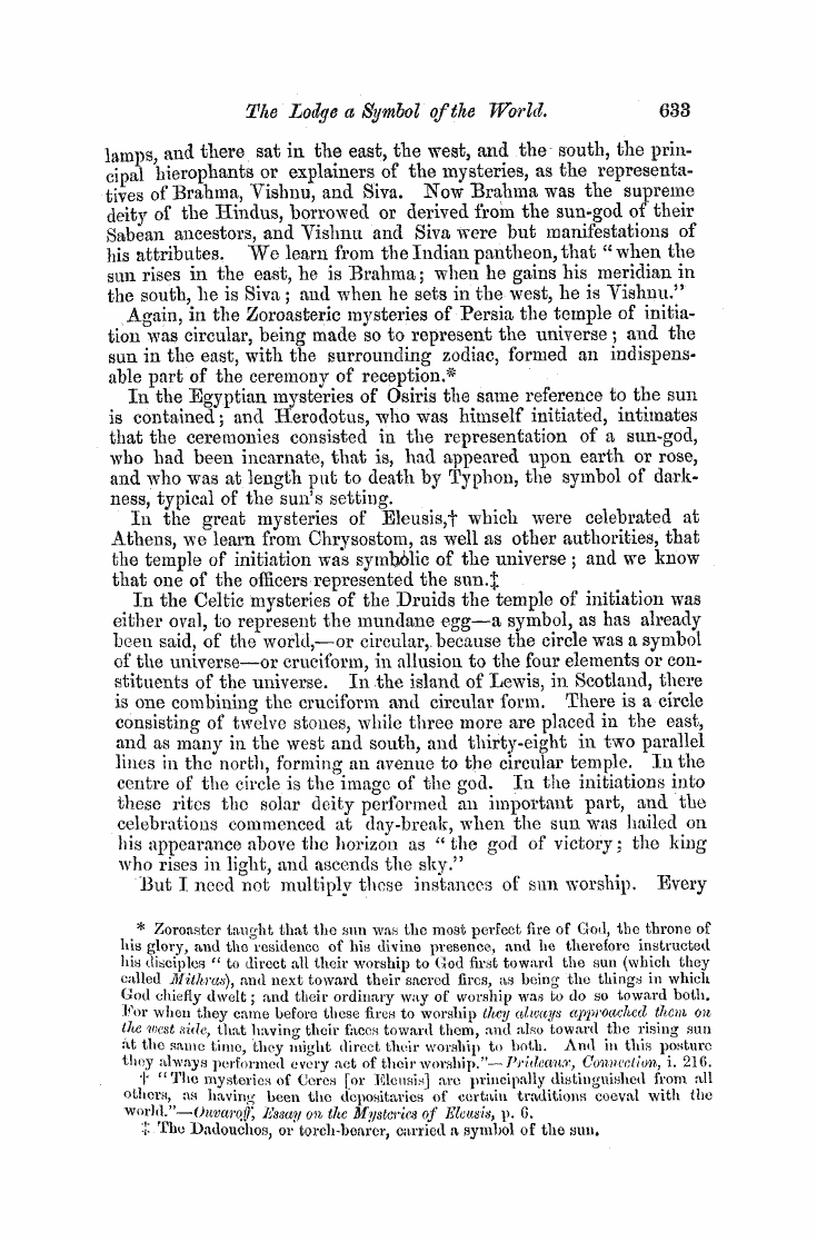 The Freemasons' Monthly Magazine: 1858-04-01 - The Lodge As A Symbol Op The Woeld