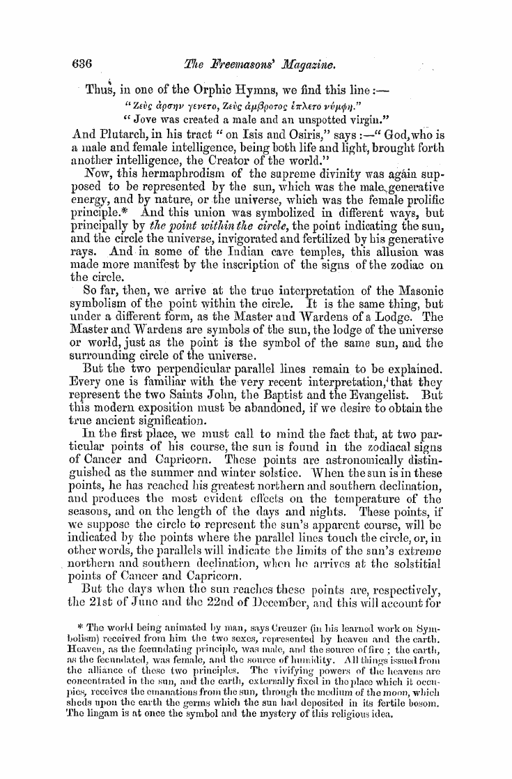 The Freemasons' Monthly Magazine: 1858-04-01 - The Lodge As A Symbol Op The Woeld