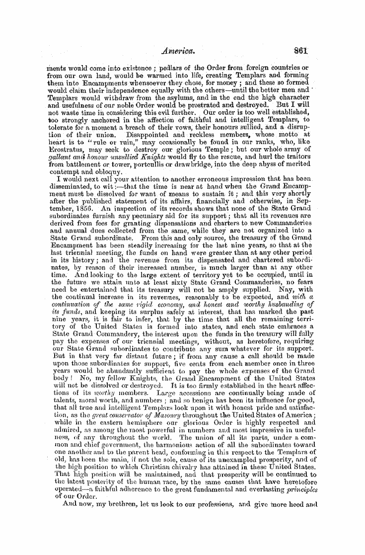 The Freemasons' Monthly Magazine: 1858-05-01 - America