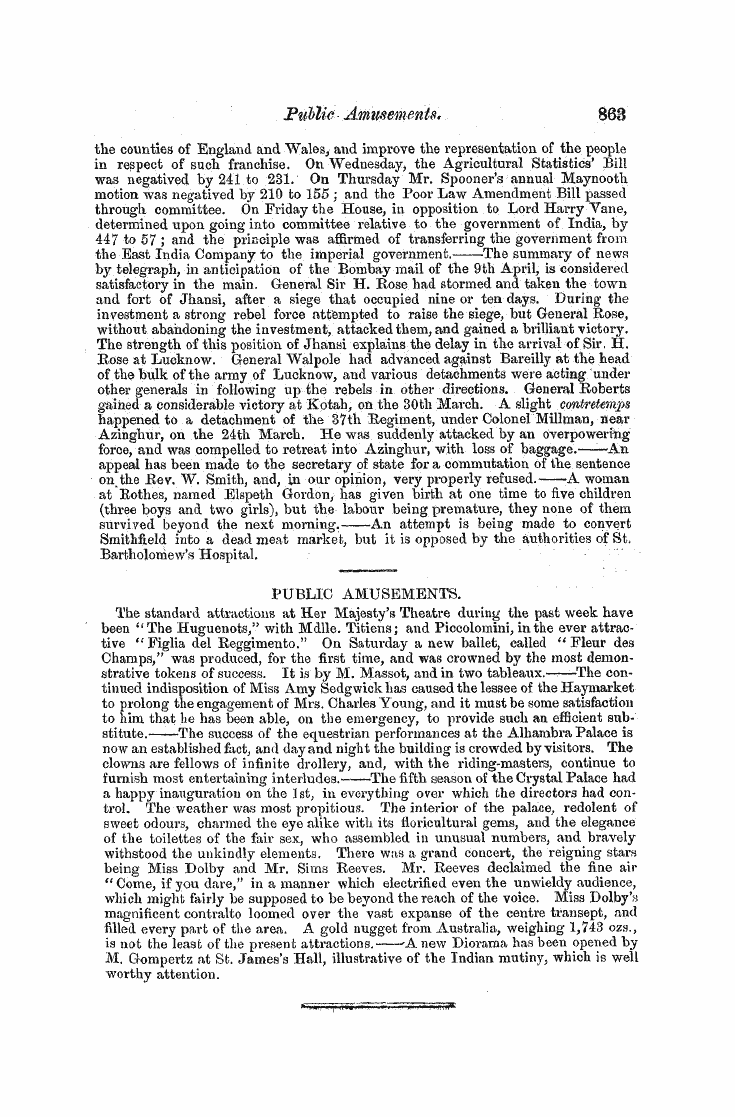 The Freemasons' Monthly Magazine: 1858-05-01 - The Week.