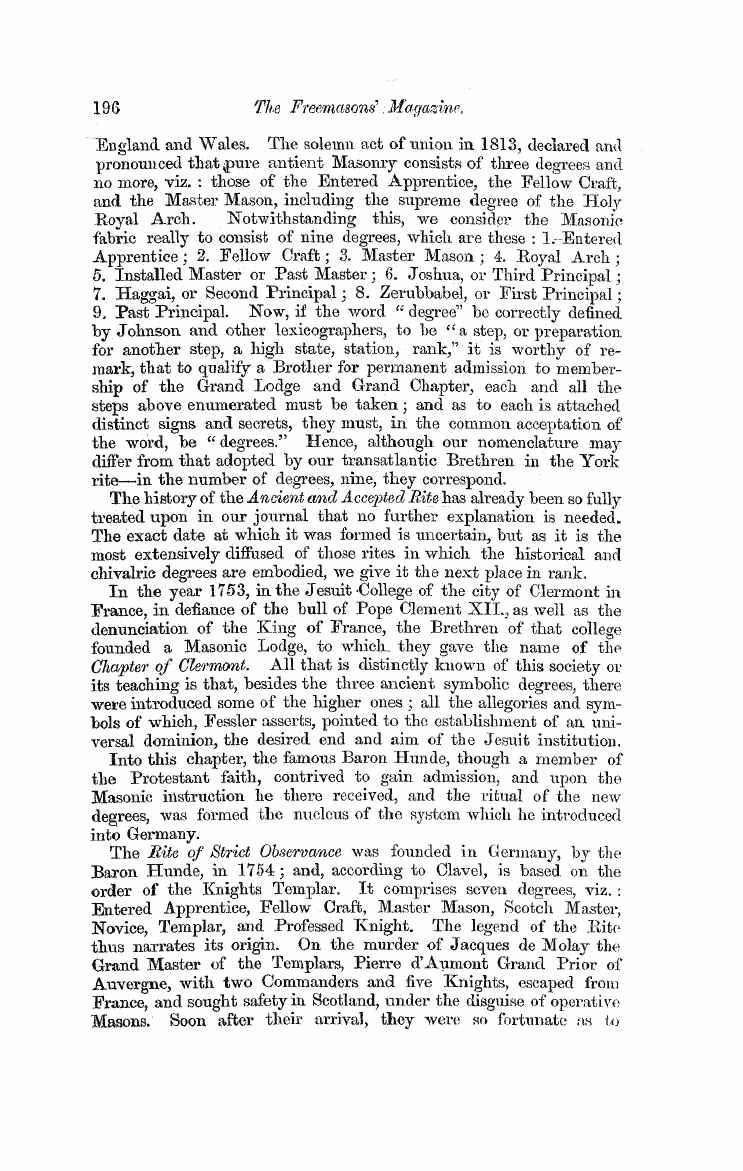 The Freemasons' Monthly Magazine: 1858-08-01 - The Rites Op Freemasonry.