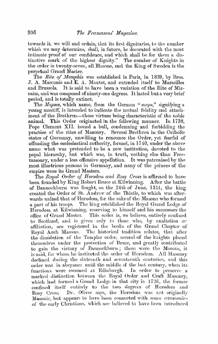 The Freemasons' Monthly Magazine: 1858-08-01 - The Rites Op Freemasonry.