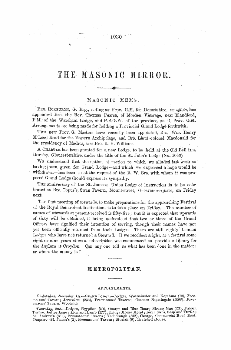 The Freemasons' Monthly Magazine: 1858-12-01 - The Mas Oiic Mir Roe