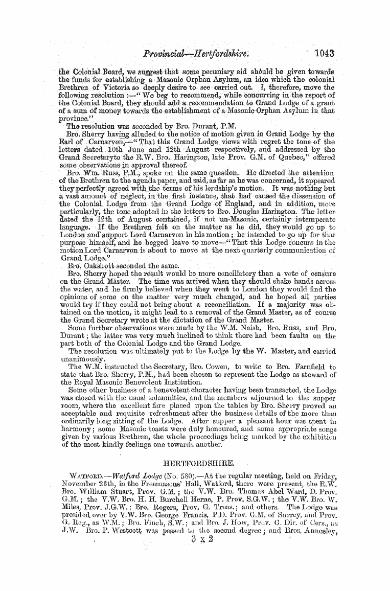The Freemasons' Monthly Magazine: 1858-12-01 - Provincial