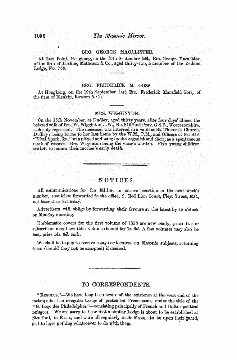 The Freemasons' Monthly Magazine: 1858-12-01 - Mmi^