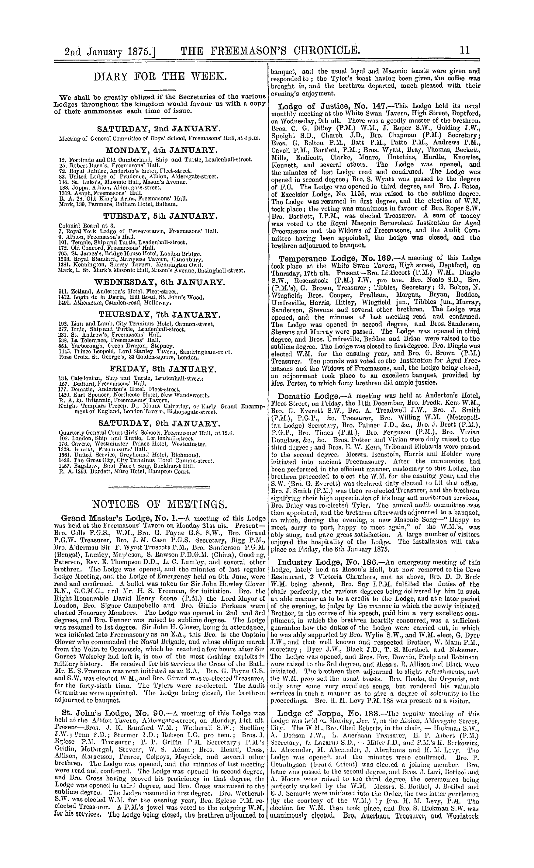 The Freemason's Chronicle: 1875-01-02: 15