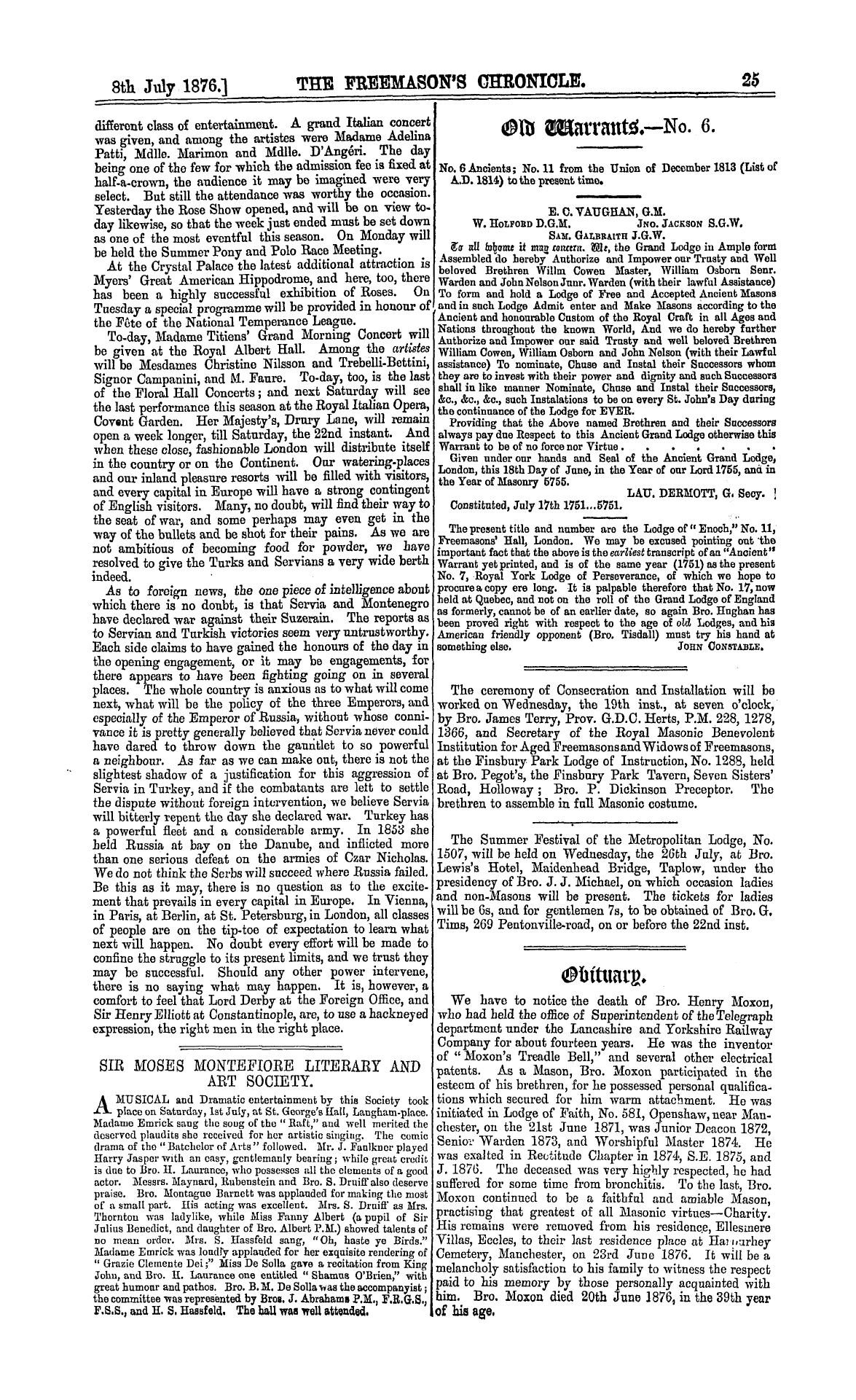 The Freemason's Chronicle: 1876-07-08: 9