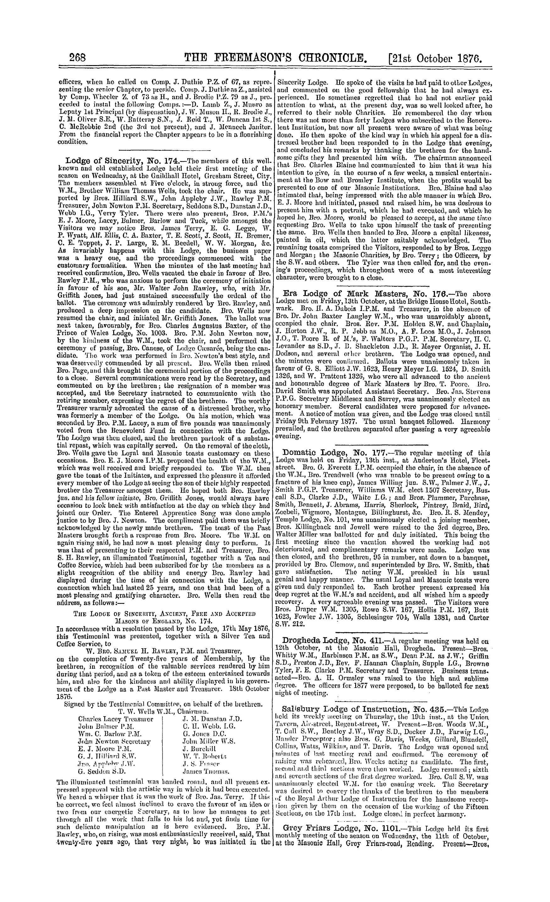 The Freemason's Chronicle: 1876-10-21: 12