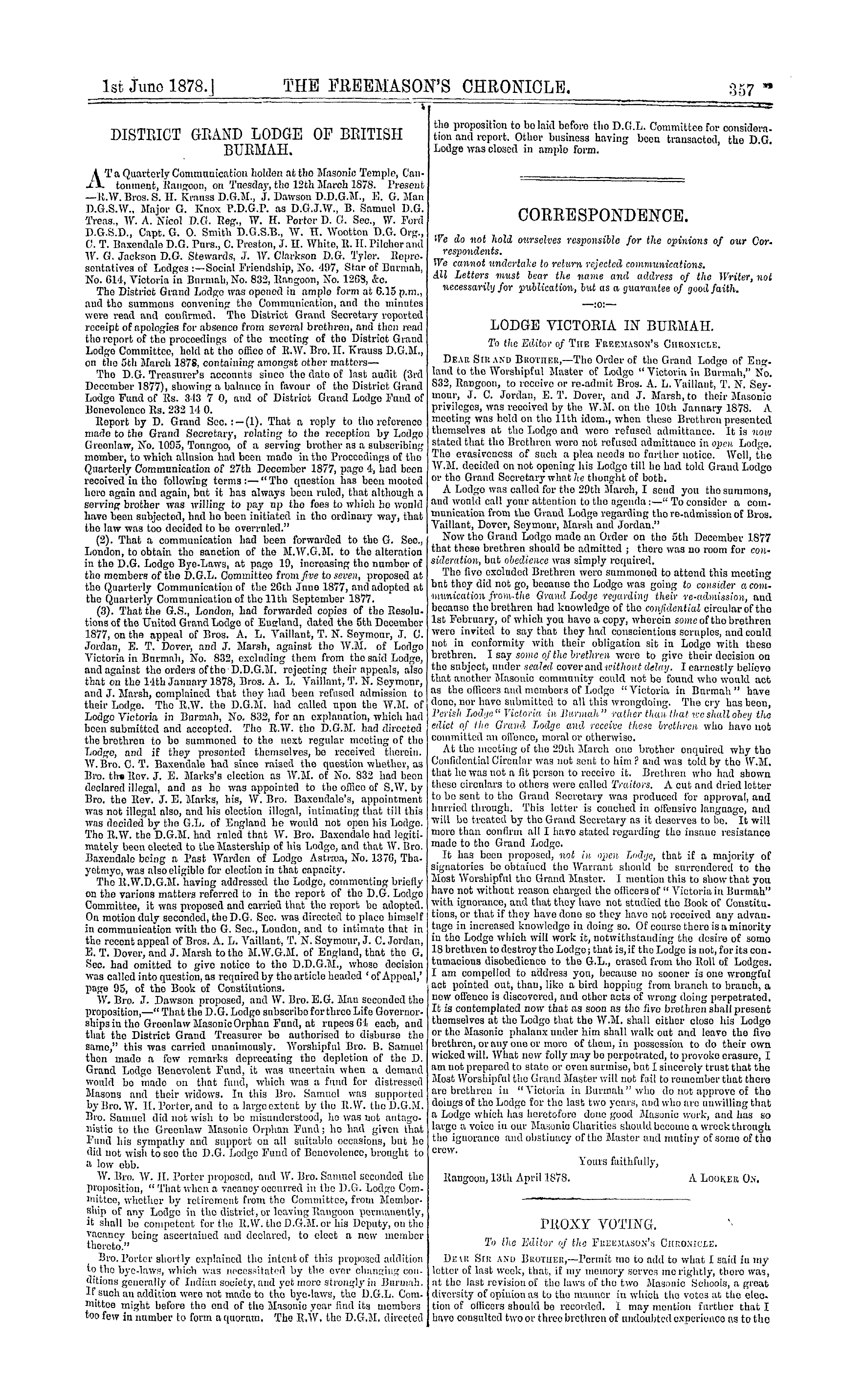 The Freemason's Chronicle: 1878-06-01: 5