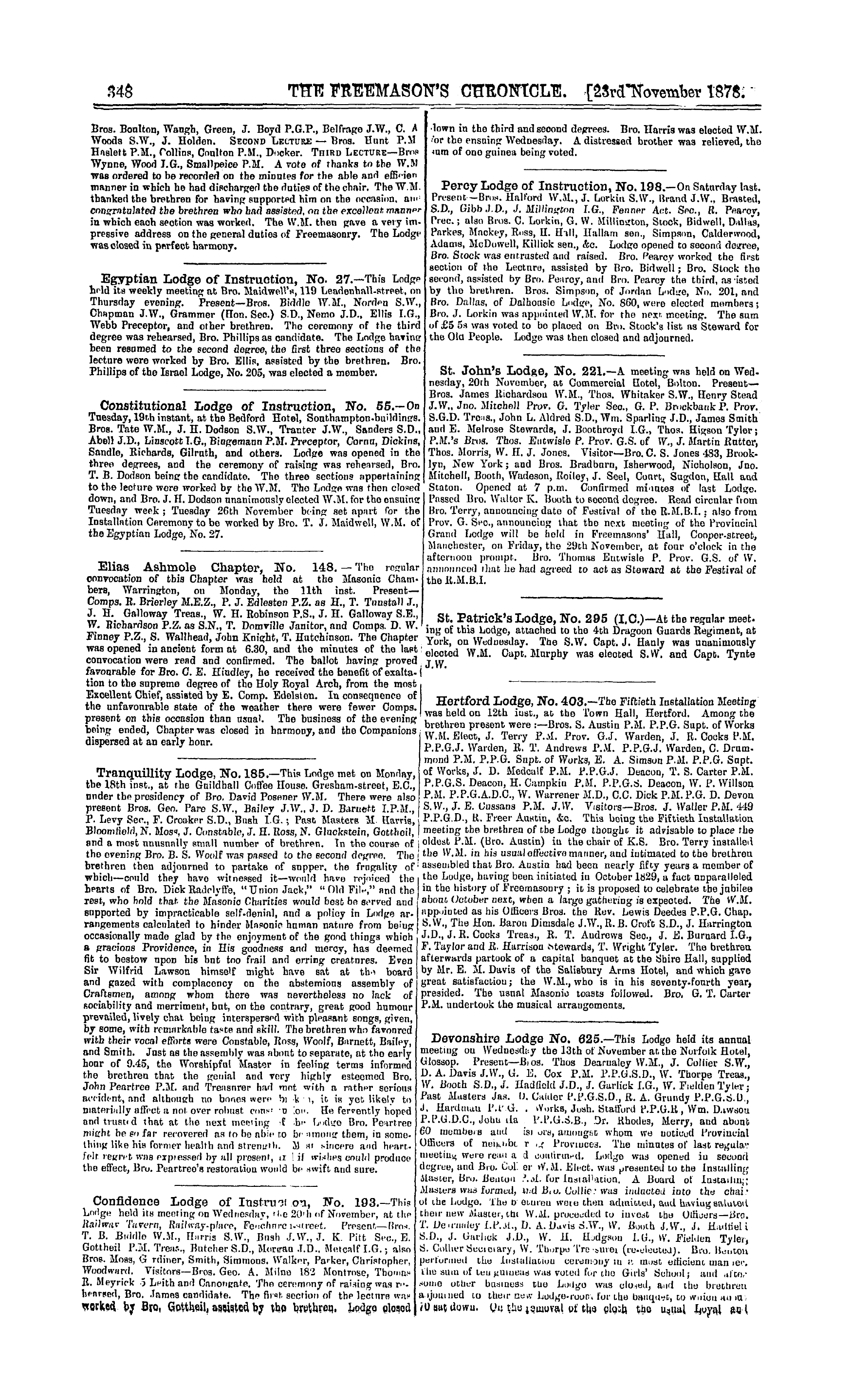 The Freemason's Chronicle: 1878-11-23 - Ar01400