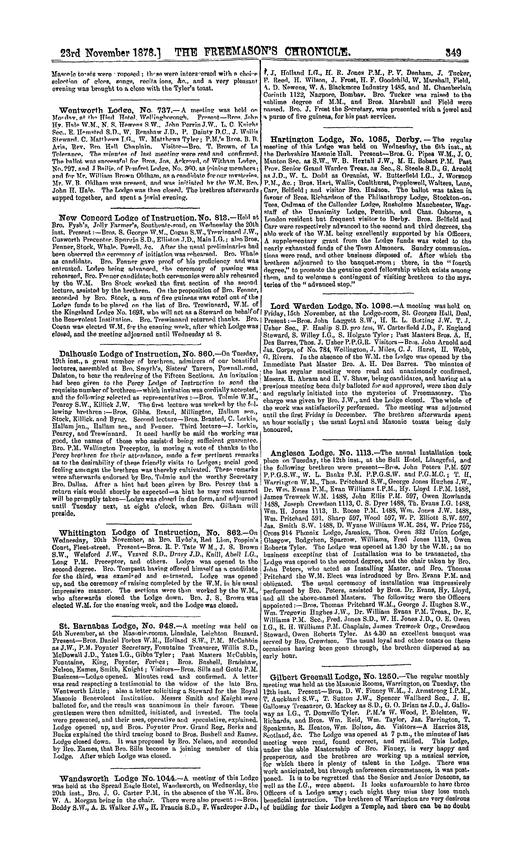 The Freemason's Chronicle: 1878-11-23 - Ar01400