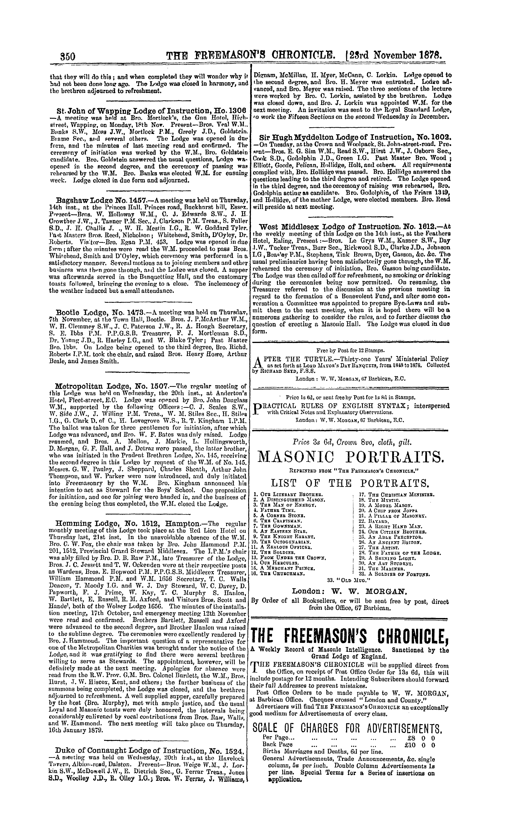 The Freemason's Chronicle: 1878-11-23 - Ar01400