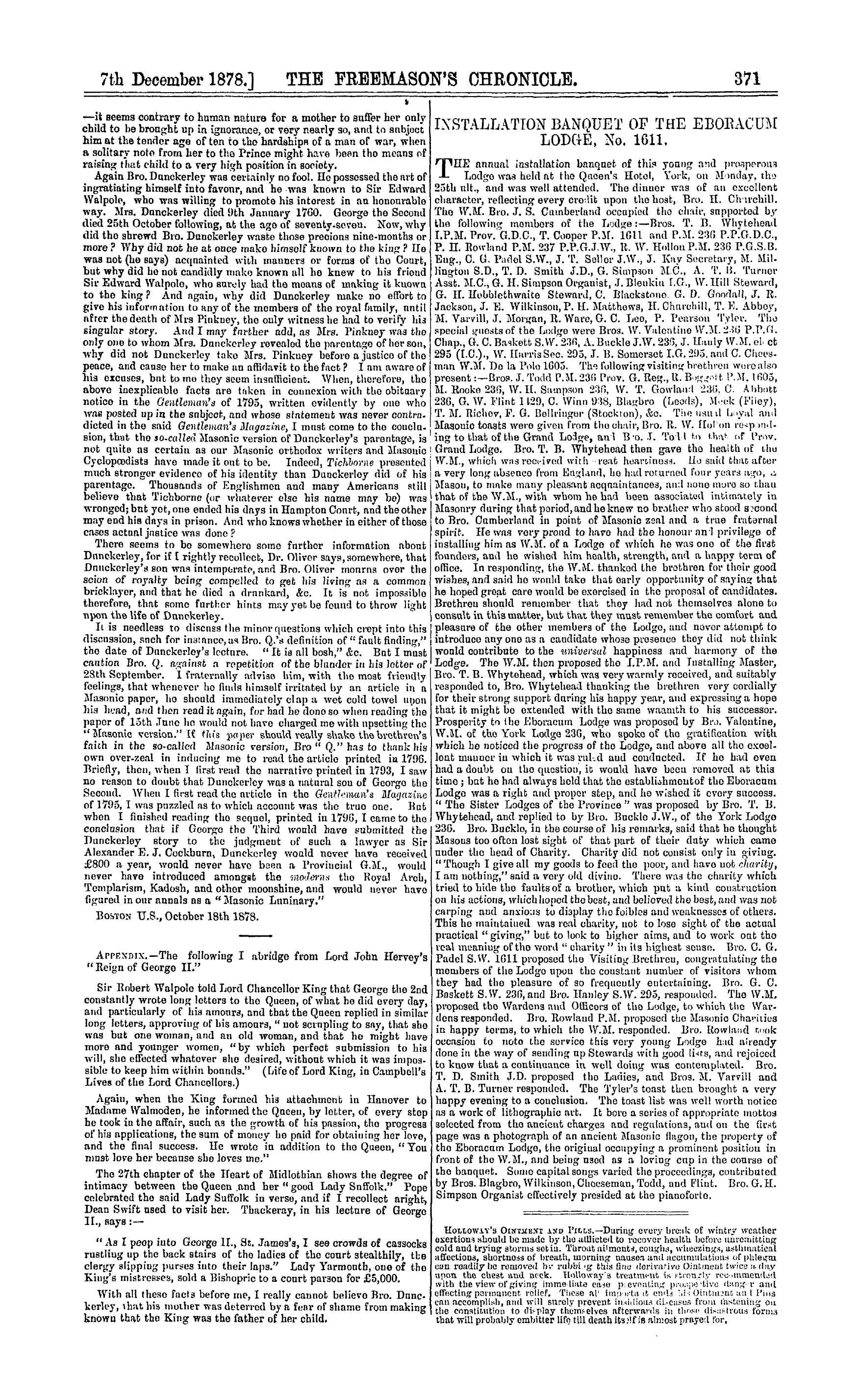 The Freemason's Chronicle: 1878-12-07: 3