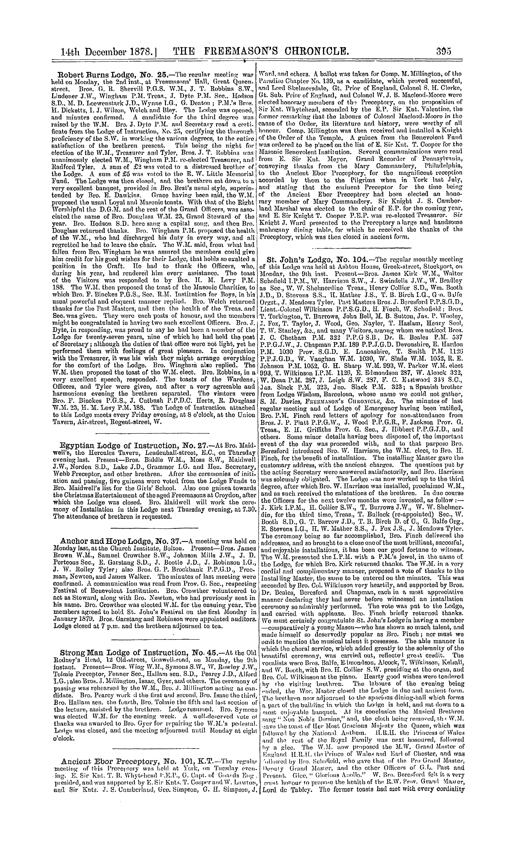 The Freemason's Chronicle: 1878-12-14 - Ar01201