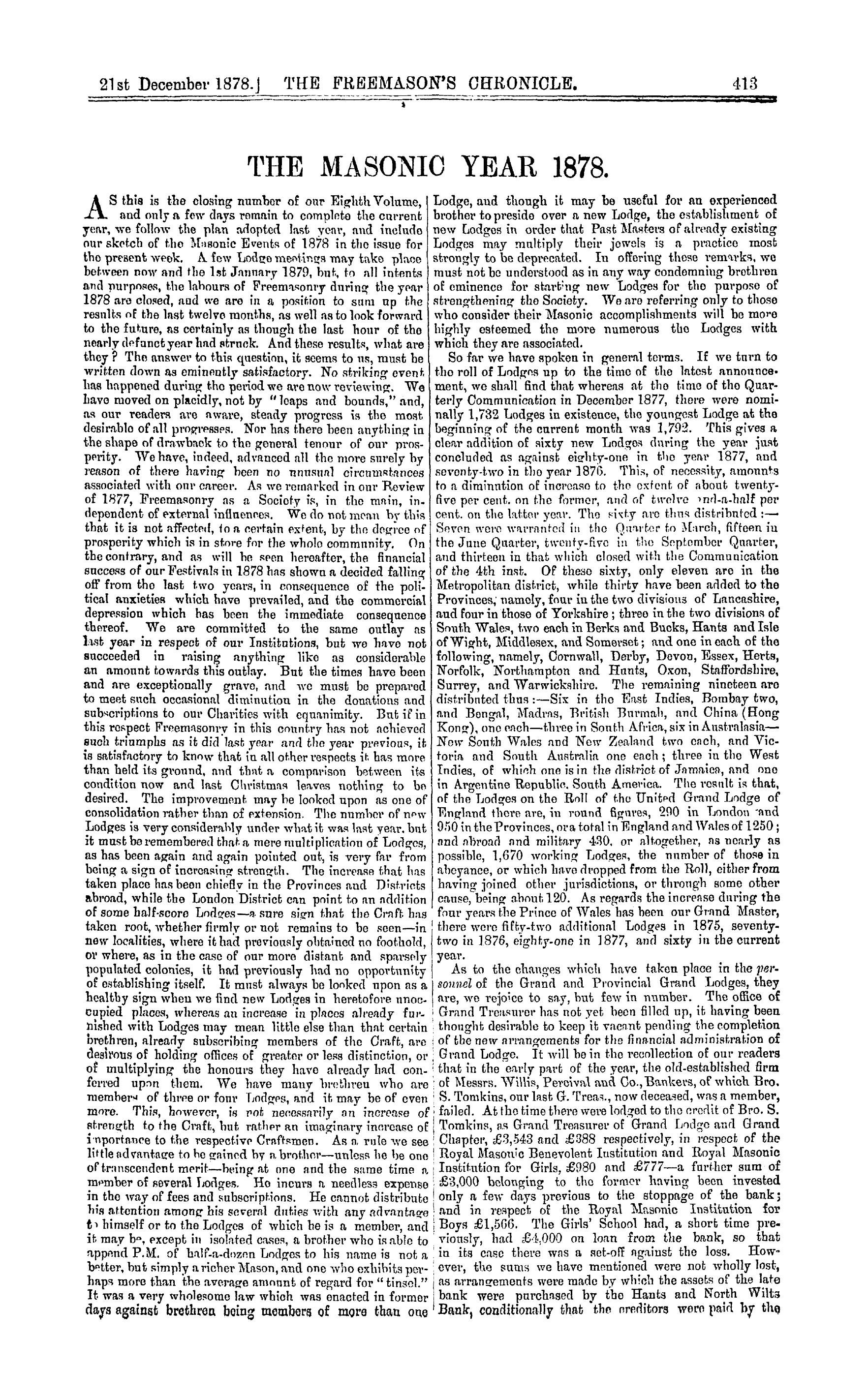 The Freemason's Chronicle: 1878-12-21: 13