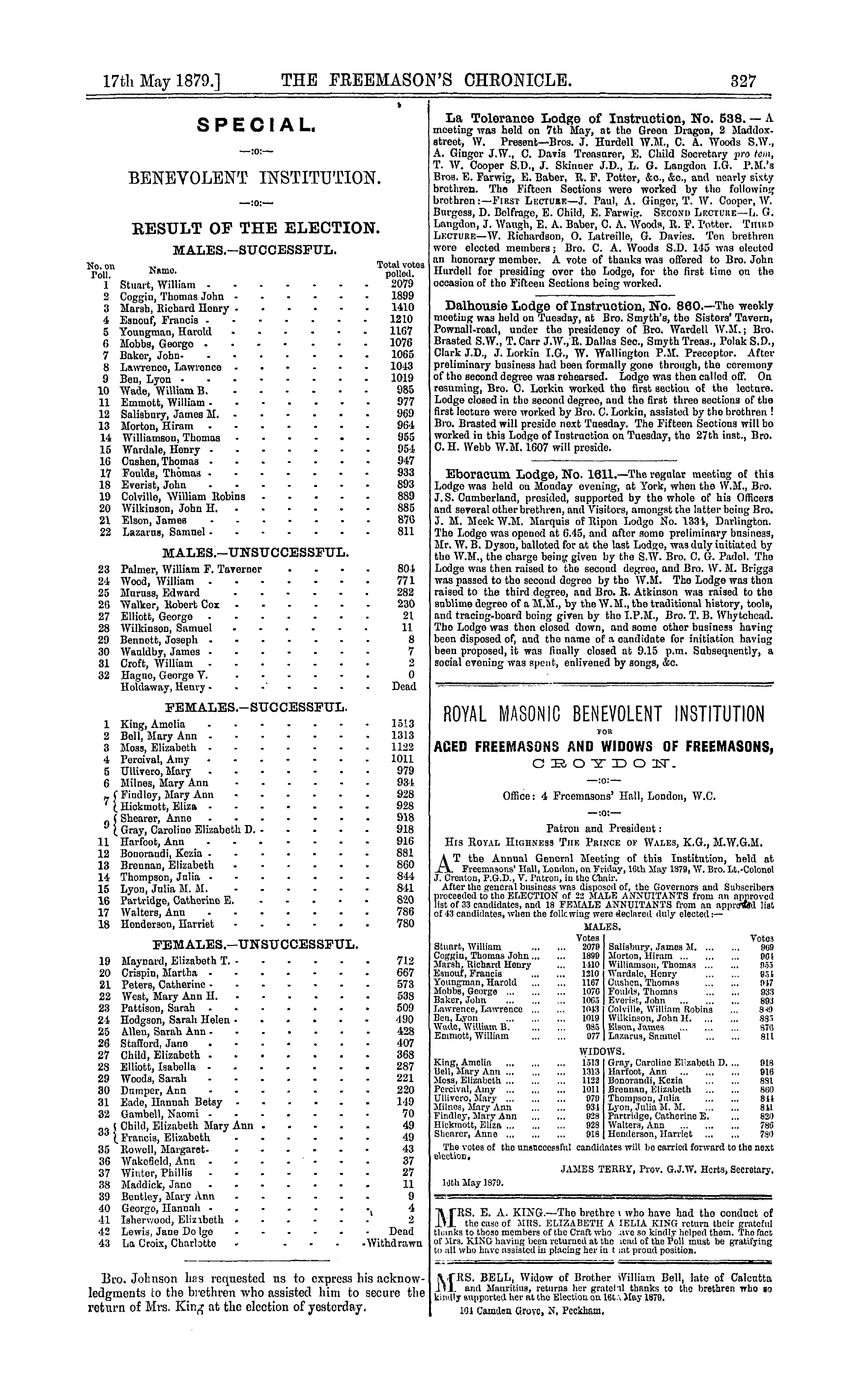 The Freemason's Chronicle: 1879-05-17: 7