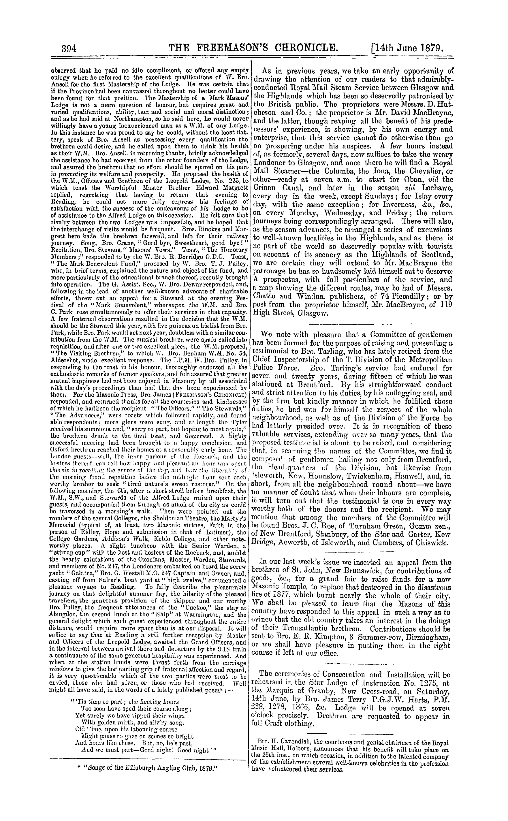 The Freemason's Chronicle: 1879-06-14: 10