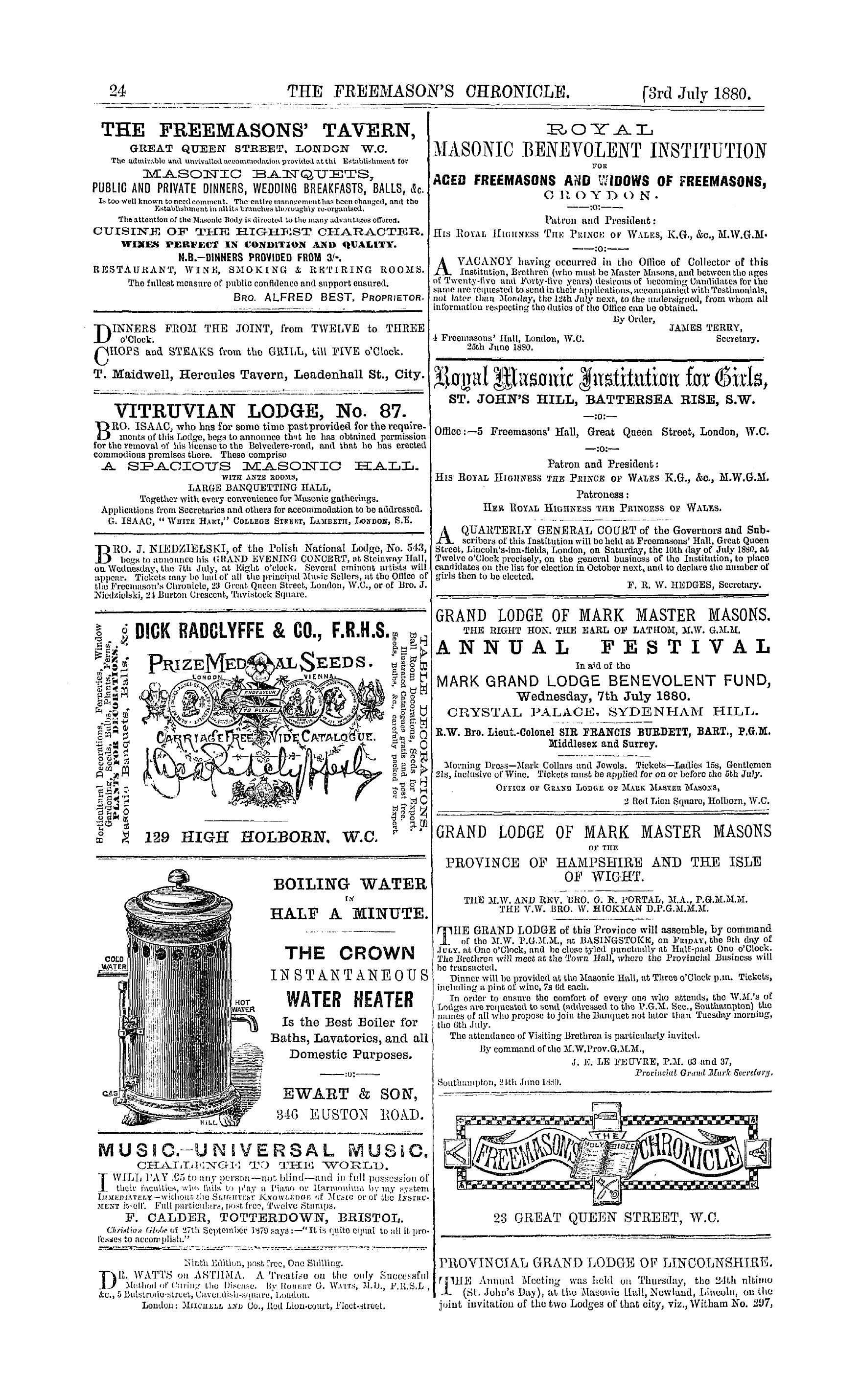 The Freemason's Chronicle: 1880-07-03: 8