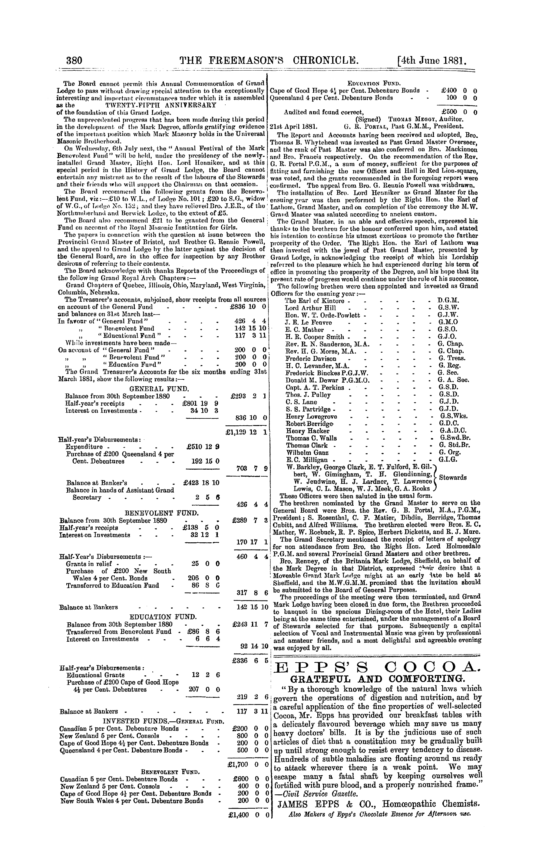 The Freemason's Chronicle: 1881-06-04: 12