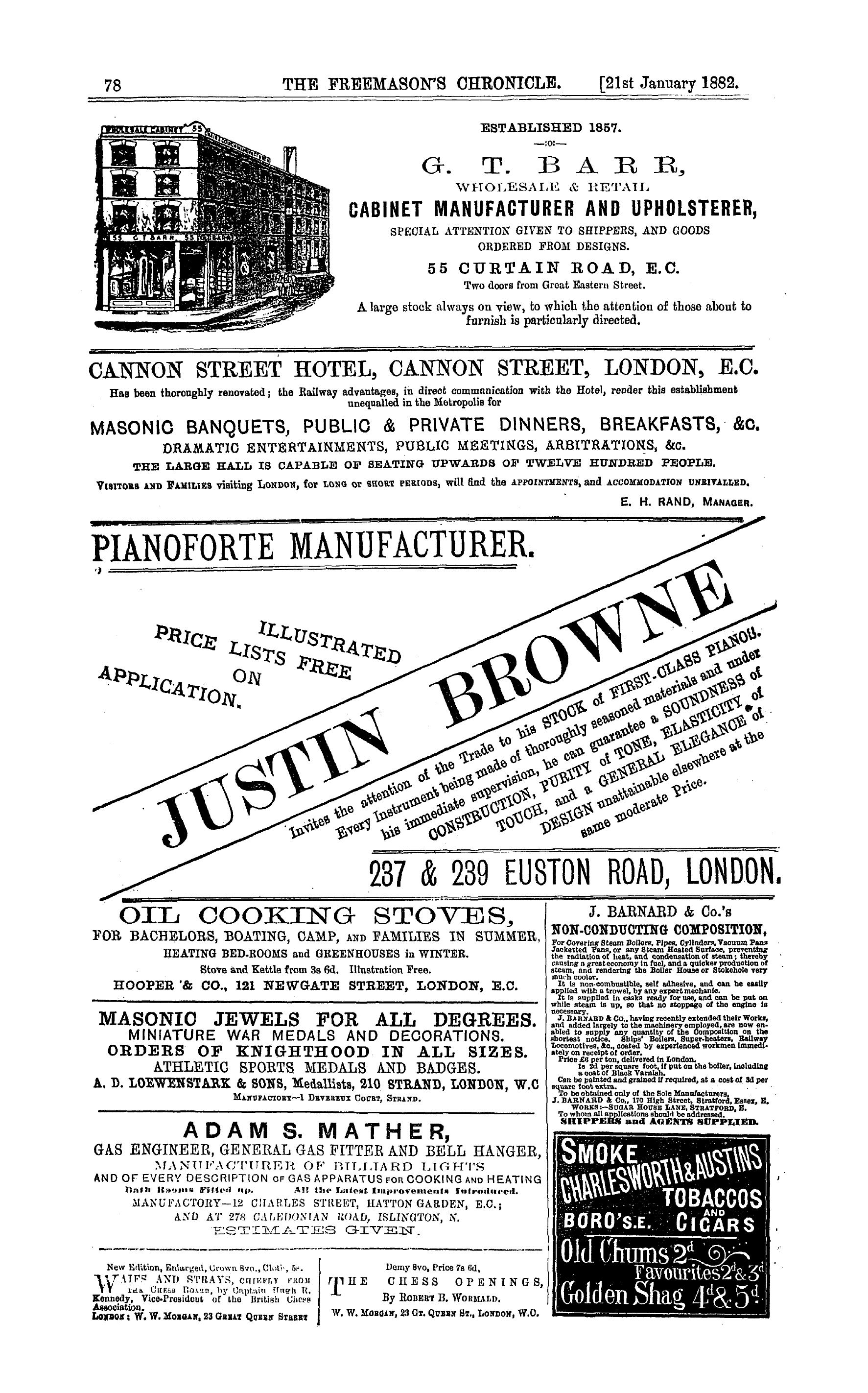 The Freemason's Chronicle: 1882-01-21 - Ad01403