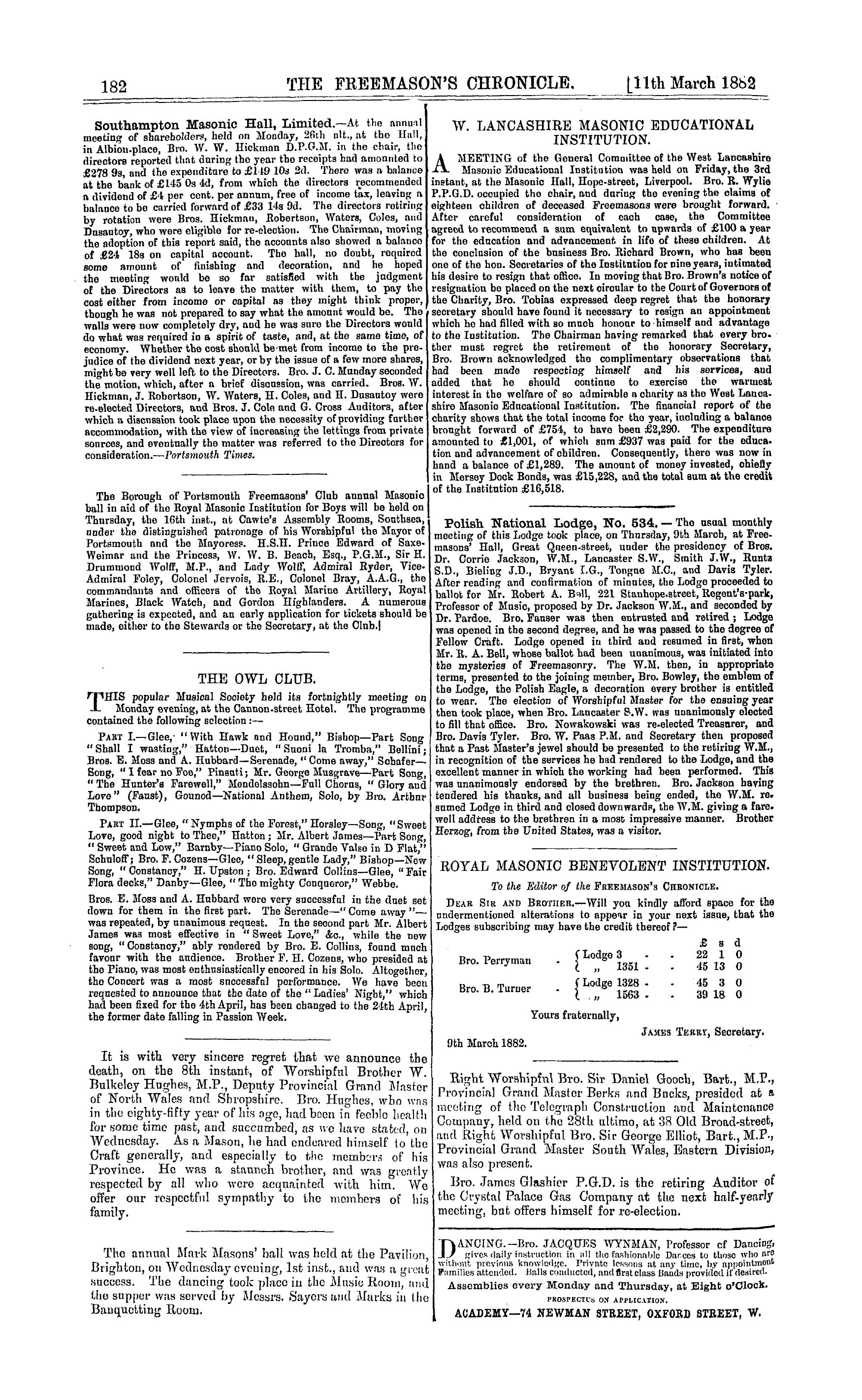 The Freemason's Chronicle: 1882-03-11 - The Burial Place Of Lafayette.