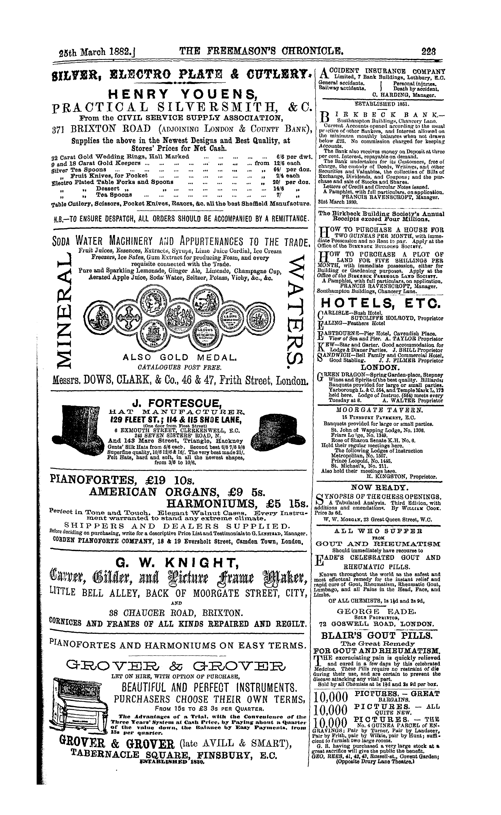 The Freemason's Chronicle: 1882-03-25 - Ad01507