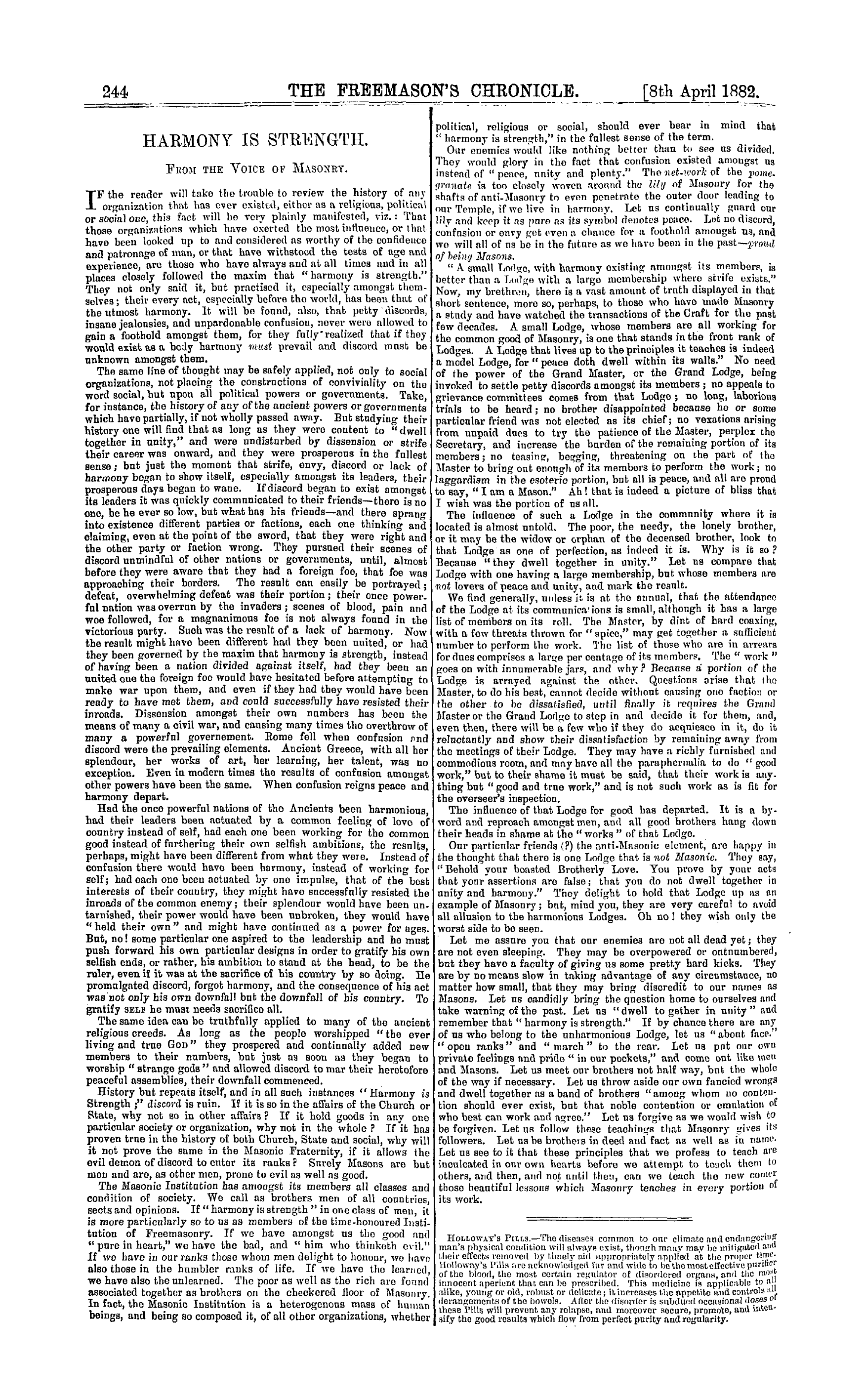 The Freemason's Chronicle: 1882-04-08: 4