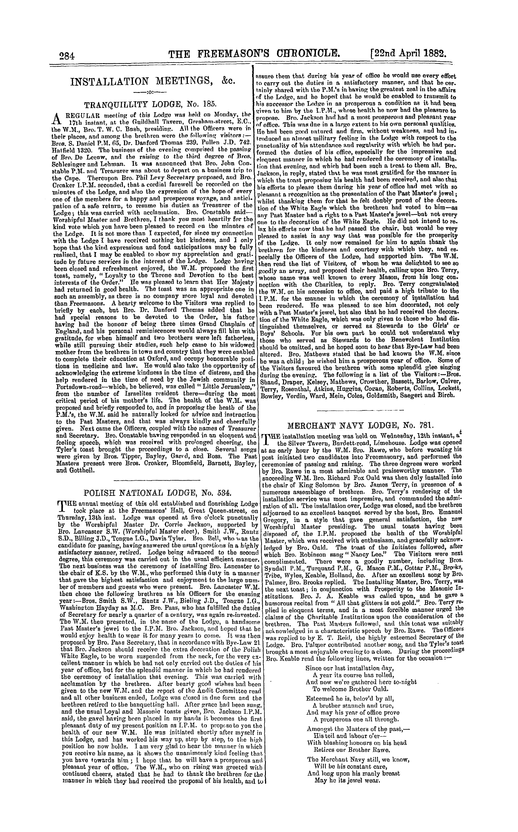 The Freemason's Chronicle: 1882-04-22: 12