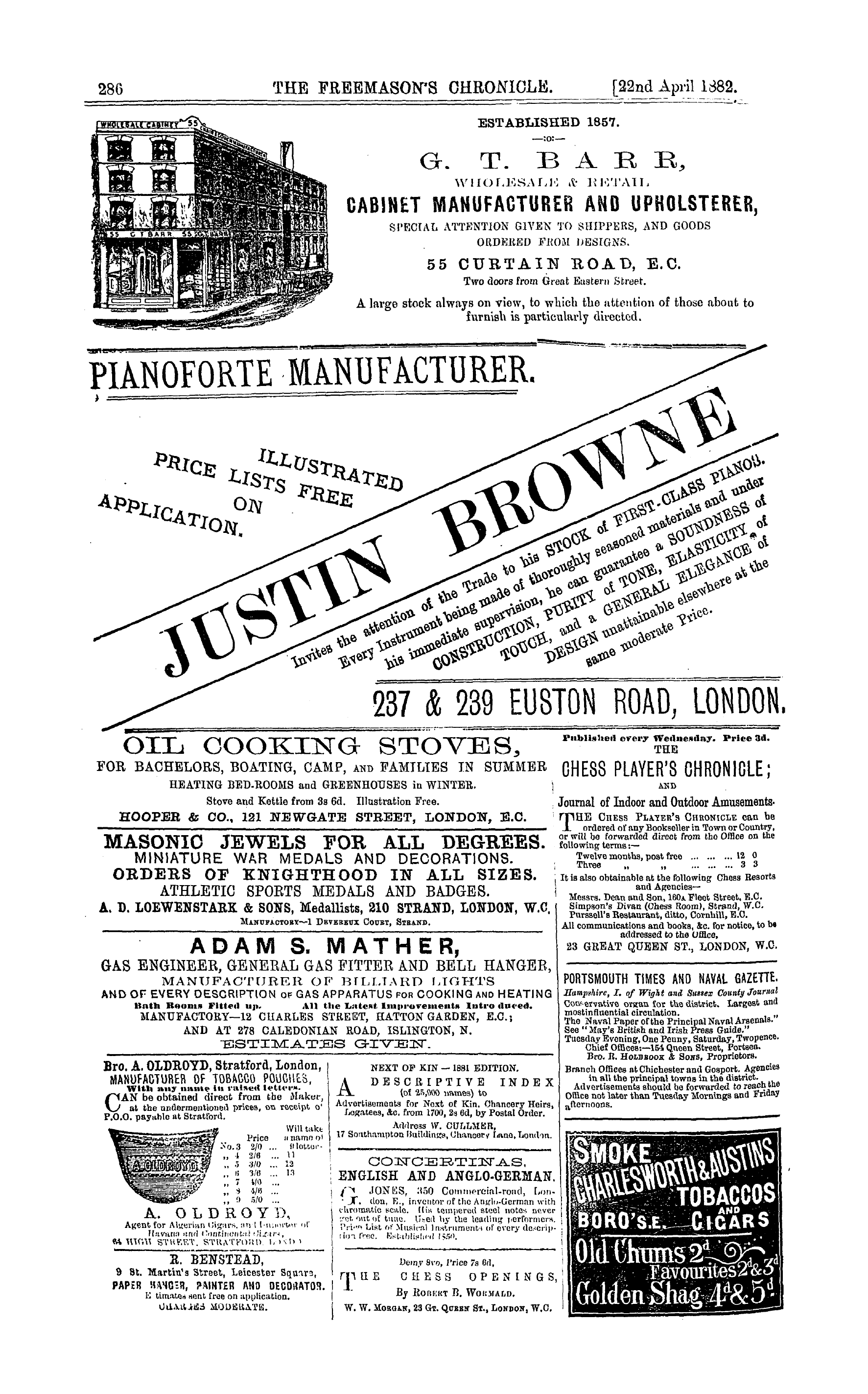 The Freemason's Chronicle: 1882-04-22 - Ad01402