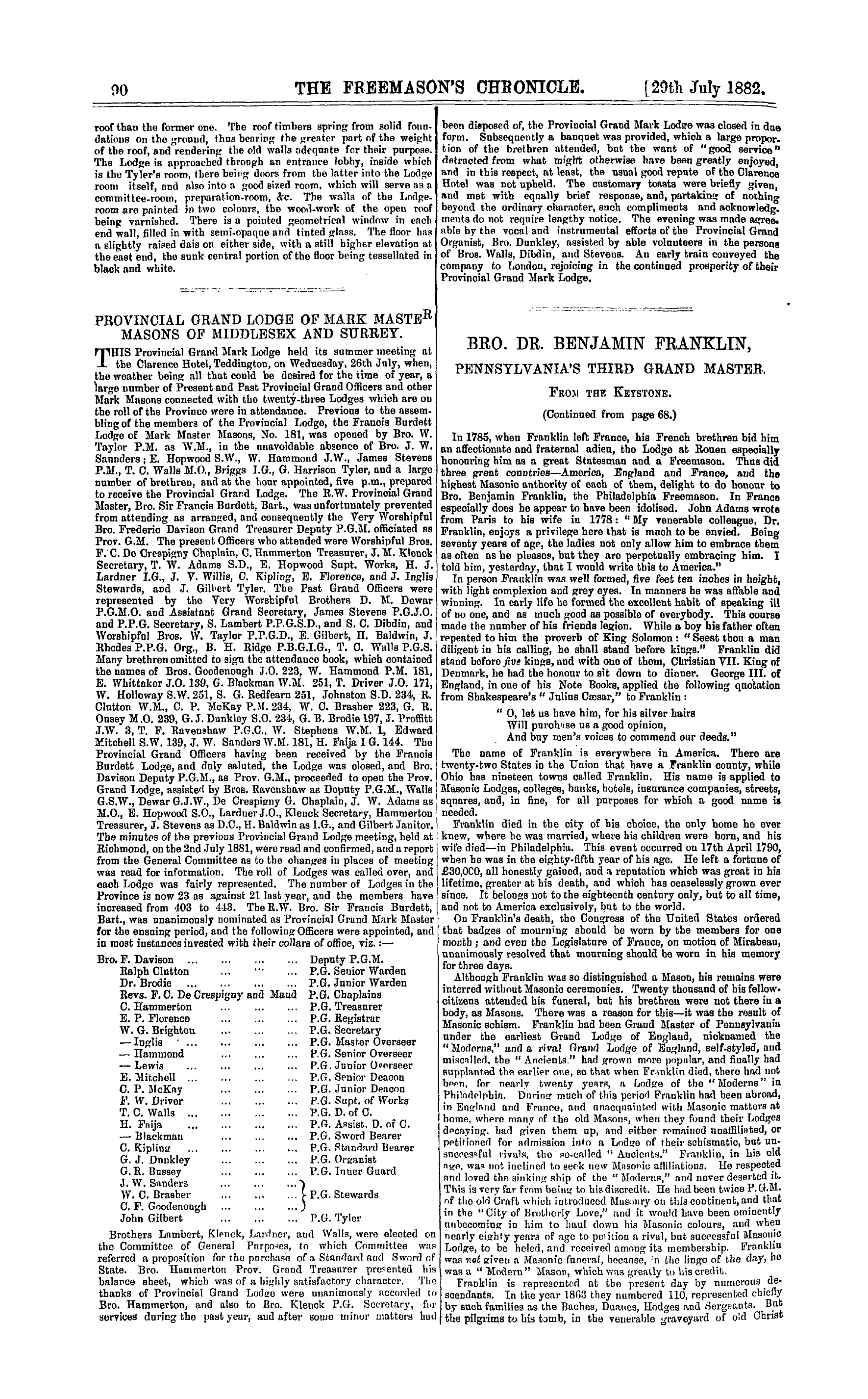 The Freemason's Chronicle: 1882-07-29: 10