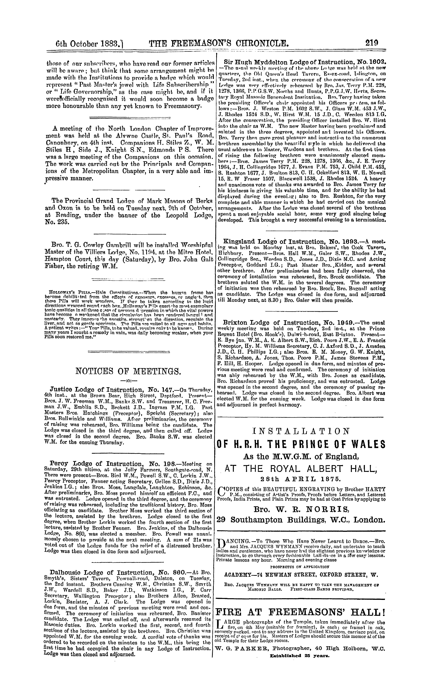 The Freemason's Chronicle: 1883-10-06: 11
