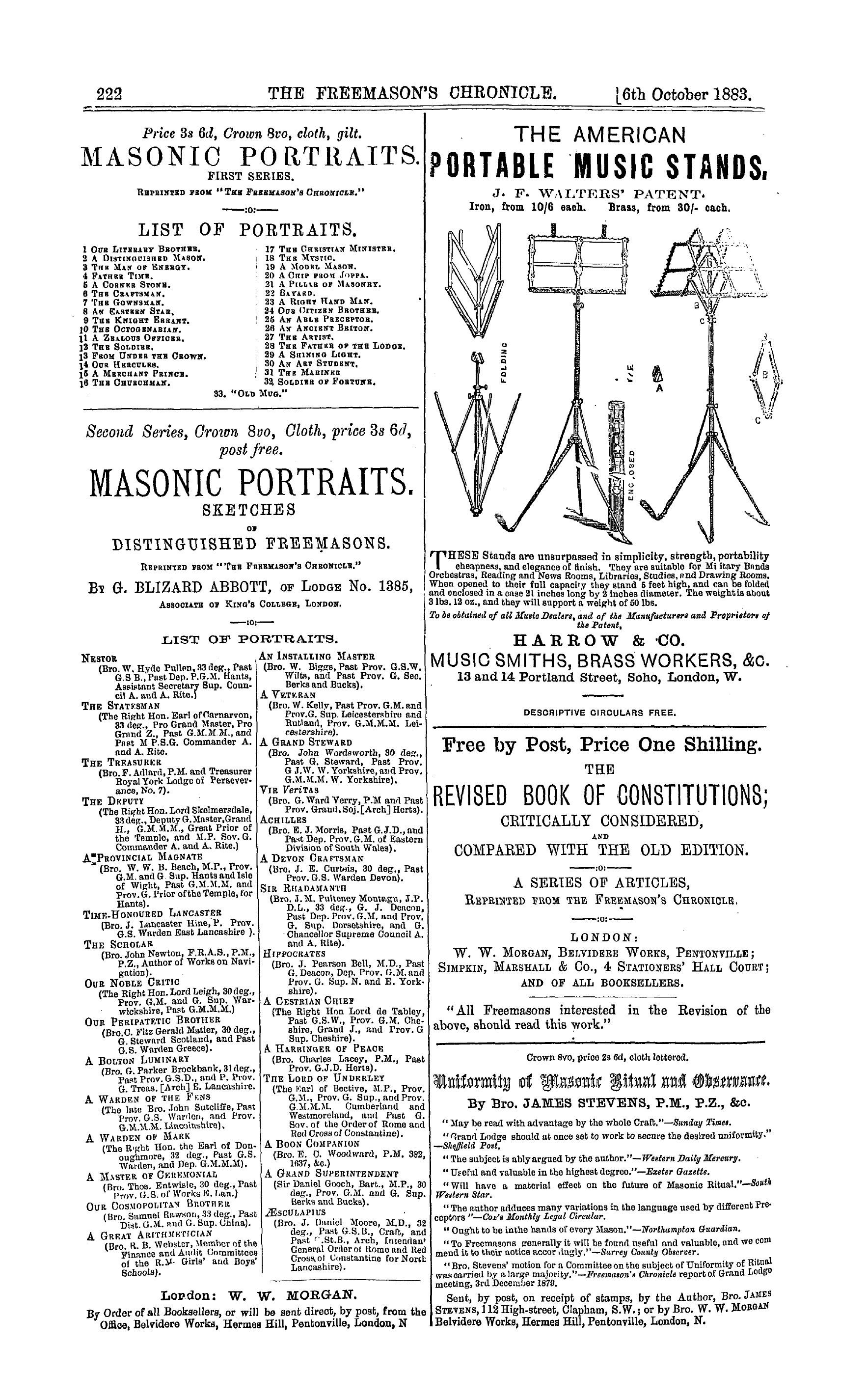 The Freemason's Chronicle: 1883-10-06 - Ad01402