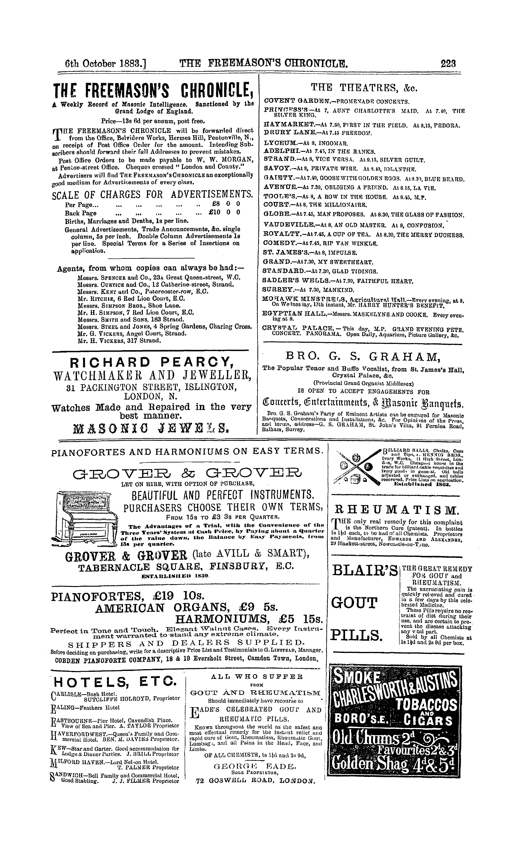 The Freemason's Chronicle: 1883-10-06 - Ad01502
