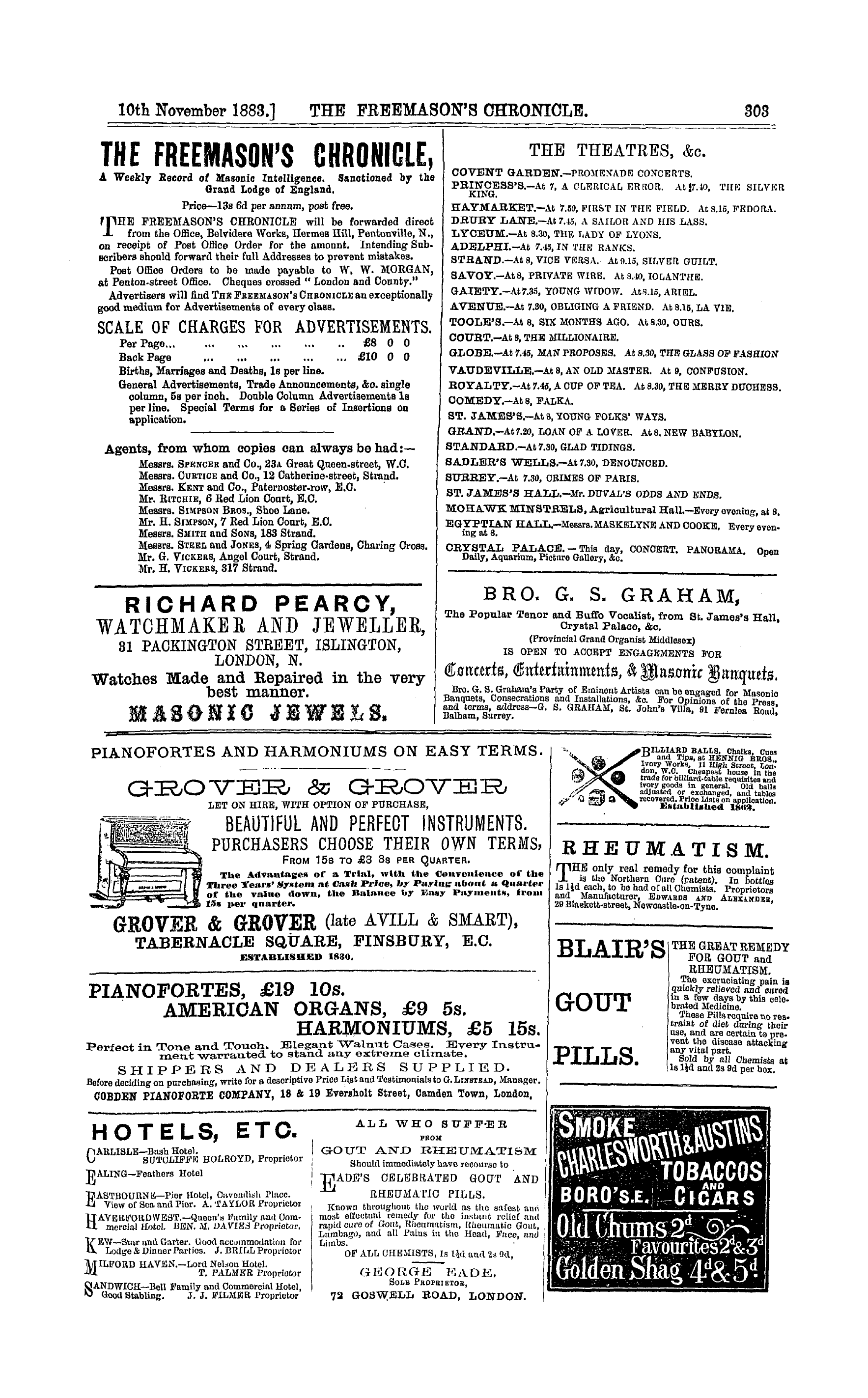 The Freemason's Chronicle: 1883-11-10 - Ad01502
